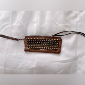 McFadin brown leather clutch